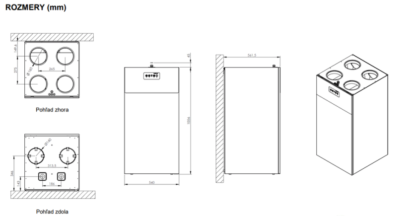 Rekuperačná jednotka Dantherm HCV 460 E1