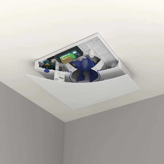 Ventilátor do kúpeľne/WC Renson Waves - ovládaný aplikáciou - senzor zápachu, vlhkosti a CO2 - Ø 100/125 mm