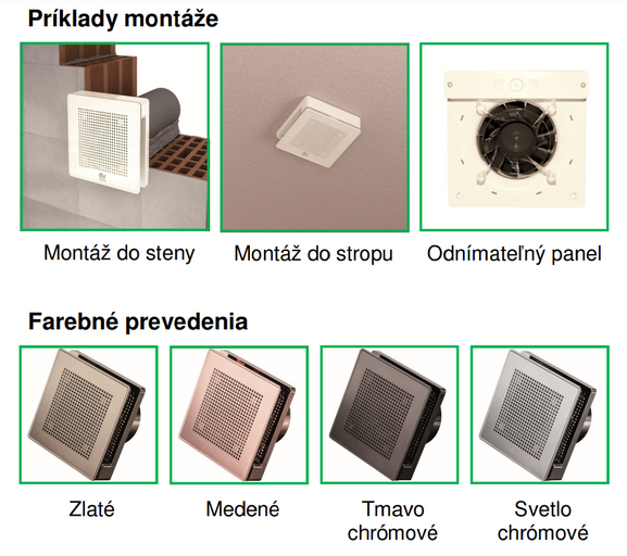 Ventilátor Vortice axiálny Punto Evo Gold ME 100/4″ LL T – medená farba