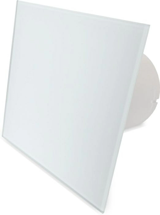 Ventilátor do kúpeľne Whisper Pro-Design - Ø100 mm - s časovačom dobehu - ploché sklo - matná biela