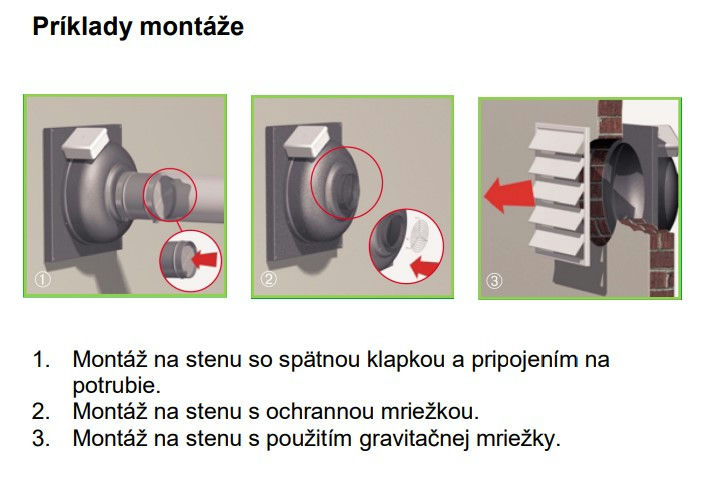 Ventilátor Vortice potrubný kovový nástenný CA 315 MD E W