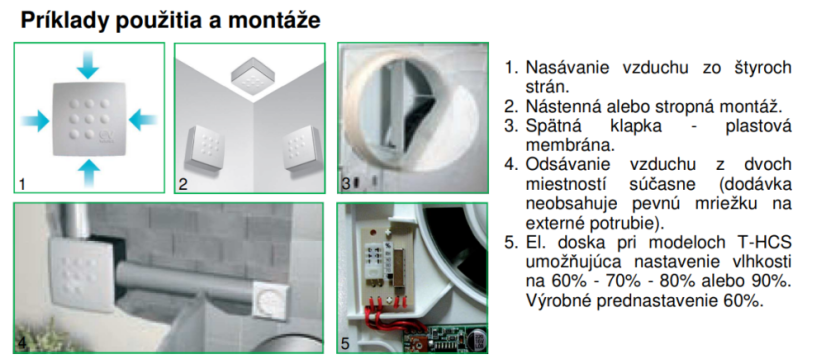 Ventilátor Vortice radiálny Vort Quadro MICRO 100 T HCS