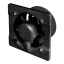 Ventilátor do kúpeľne Whisper Pro-Design - Ø100 mm - s časovačom dobehu - ploché sklo - matná čierna - čierny ventilátor