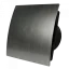 Ventilátor do kúpeľne Whisper Pro-Design - Ø100 mm - s časovačom dobehu - zakrivený plast - strieborno-čierny ventilátor