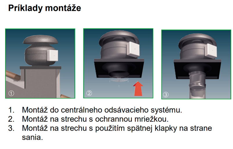 Ventilátor Vortice potrubný kovový nástrešný CA 125 MD E RF