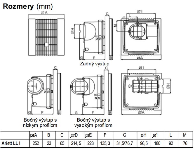 Ventilátor Vortice radiálny Ariett LL I