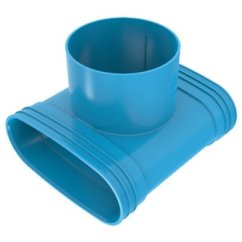 Wavin Ventiza T-kus 195 x Ø125 mm - oválny x okrúhly