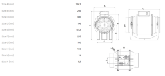 Ventilátor Vortice potrubný plastový LINEO 200 Q T