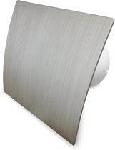 Kúpeľňový ventilátor Whisper Pro-Design - Ø100 mm - s časovačom dobehu - zakrivený plast - strieborný